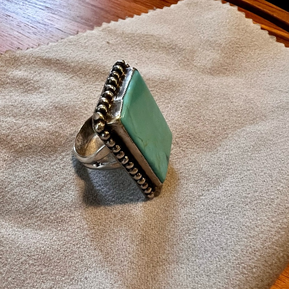 Vintage Don Lucas turquoise & sterling silver ring size 5.5